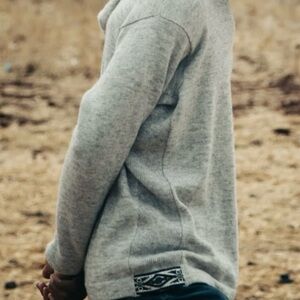 Paka Gray Knit Alpaca Hoodie, Men’s Medium — Brand New